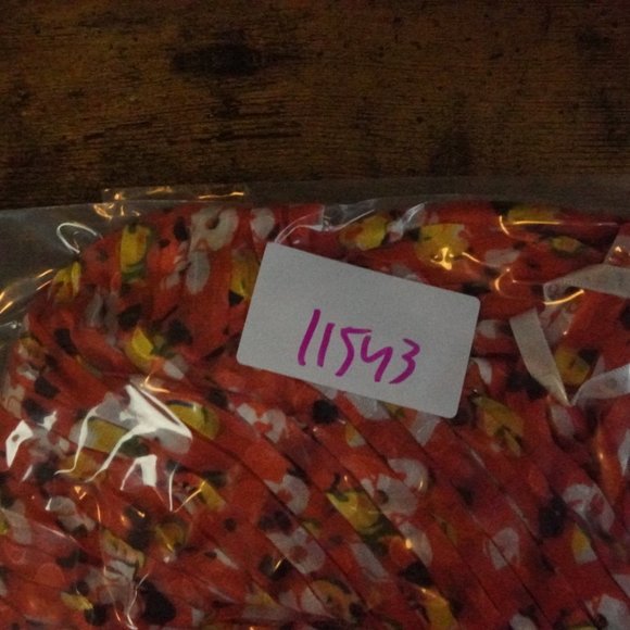 Anthropologie Foxiedox Floral Pleated Dress Womens Medium Orange NEW - Picture 10 of 10